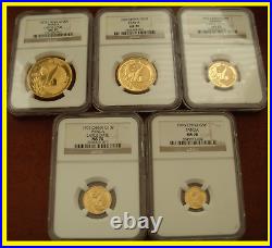 1993 CHINA GOLD PANDA 6 COINS NGC MS 70 COMPLETE perfect SET pop 1