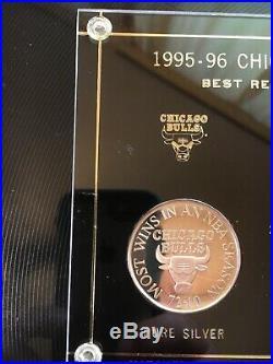 1995-96-Chicago Bulls 3 Coin Proof Set 24KT Gold Select Bronze Pure Silver
