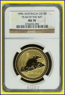 1996-2006 Australia Gold Lunar 6 Coins Set 6 Oz Pure Gold Ngc Ms 70 Series 1