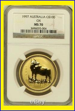 1996-2006 Australia Gold Lunar 6 Coins Set 6 Oz Pure Gold Ngc Ms 70 Series 1