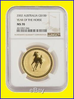 1996-2006 Australia Gold Lunar 6 Coins Set 6 Oz Pure Gold Ngc Ms 70 Series 1