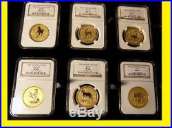 1996-2007 Australia Gold Lunar Set 12 Coins 12 Oz Pure Gold Ngc Ms 70 Series 1