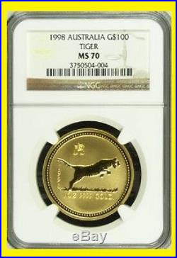 1996-2007 Australia Gold Lunar Set 12 Coins 12 Oz Pure Gold Ngc Ms 70 Series 1