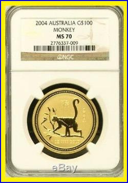 1996-2007 Australia Gold Lunar Set 12 Coins 12 Oz Pure Gold Ngc Ms 70 Series 1