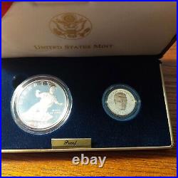 1997 Jackie Robinson 50th Anniversary 2 Coin Gold/Silver Set