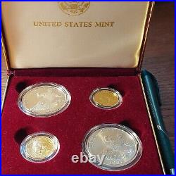 1997 Jackie Robinson 50th Anniversary 4 Coin Gold/Silver Set