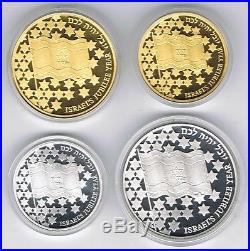1998 ISRAEL 50th ANNIVERSARY / JUBILEE 4 COINS SET, 1.5oz PURE GOLD MINT COND