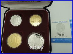 1998 Israel 50th Anniversary / Jubilee Set 1oz + 0.5oz Pure Gold Coins +2 Silver