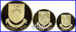 1999 Kiribati $20, $50, $100 Christmas Island Holy Year 2000.9999 Gold Coin Set