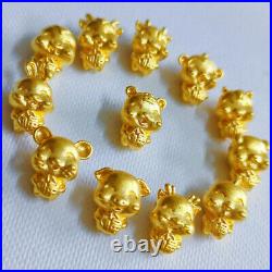 1pcs Pure 999 24K Yellow Gold For Women 3D Twelve Of Zodiac Pendant DIY Beads