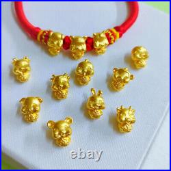 1pcs Pure 999 24K Yellow Gold For Women 3D Twelve Of Zodiac Pendant DIY Beads