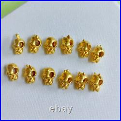 1pcs Pure 999 24K Yellow Gold For Women 3D Twelve Of Zodiac Pendant DIY Beads