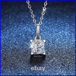 2.00 CT Moissanite Solid 14K White Gold Princess Cut Excellent Wedding Pendant