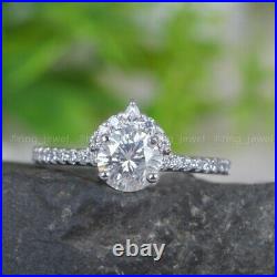 2.50CT Round Moissanite Bridal Set Engagement Ring Excellent Pure 14K White Gold