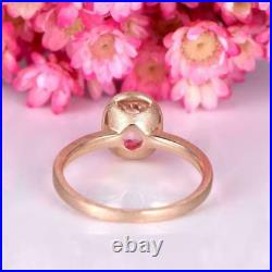 2.5ct Simulated Morganite Engagement Ring Bezel Set Solitaire Pure 14k Rose Gold