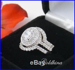 2.70ct White DVVS1 Diamond Ring Bridal Set Engagement Wedding Ring 14k Pure Gold