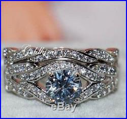2.80ct White D/VVS1 Diamond Bridal Set Engagement/Wedding Ring 14k Pure Gold