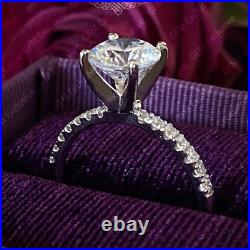 2.89 TCW Round Cut D FL Moissanite Bridal Set In Solid Pure 14K White Gold