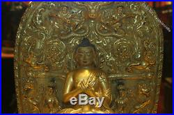 20.8 Tibet Temple Pure Bronze 24K Gold 5 Sakyamuni Shakyamuni Buddha Statue Set