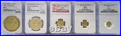 2000 AUSTRALIA Lunar YEAR of DRAGON Perfect 5 coin set NGC MS70- 3.4 oz gold