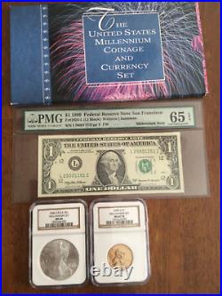 2000 Millennium Coinage & Currency Set. Complete Set Graded Ms69