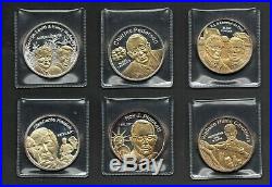 2002 FINE PURE SILVER DUPONT 200th Anniversary 24kt Gold Gilded ART (6 Coin SET)