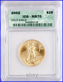 2002 US Gold Eagle 4 Coin Set ICG MS70! Ultra-Rare set all graded Perfect Gem