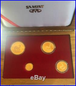 2002 south africa proof krugerrand 4 coin set 1.85 oz pure gold