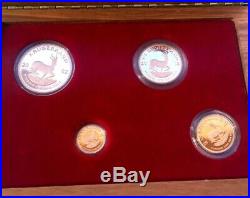 2002 south africa proof krugerrand 4 coin set 1.85 oz pure gold