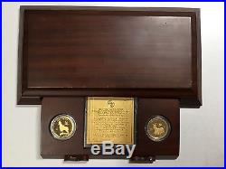 2003 Mongolia 2000 Togrog Year Of The Goat 2-Coin Pure Gold set in Case N/R