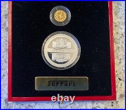 2004 Ferrari Coat of Arms Pure 1/25oz Gold and 28gr Silver coins set Congo