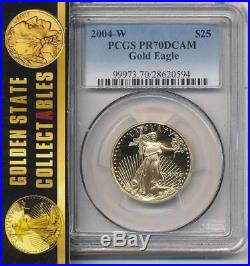 2004 W $25 Proof Gold Eagle Pcgs Pr70 Dcam Blue Label Perfect