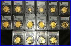 2006 to 2008 to 2020 Gold Buffalo proof set PCGS PR70 FS 19 coins all perfect