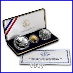 2008 Bald Eagle 3 Coin Set $5 Proof Gold, $1 Proof Silver, 50C clad proof withOGP