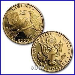 2008 Bald Eagle 3 Coin Set $5 Proof Gold, $1 Proof Silver, 50C clad proof withOGP