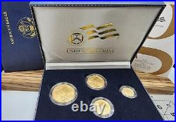 2008-W Burnished 4pc American Gold Eagle Set $50, $25, $10, & $5 WithBox & Papers