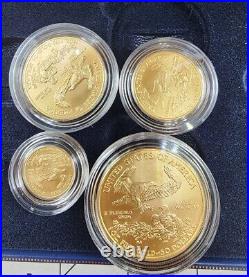 2008-W Burnished 4pc American Gold Eagle Set $50, $25, $10, & $5 WithBox & Papers