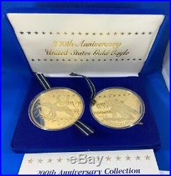 200th Anniversary US Gold Eagles Proof Set, 2x One Pound Pure Silver 32 troy oz