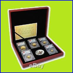 2010 China 1.9 Oz Pure Gold Panda Prestige 6 Coins Set Pcgs Ms 70 First Strike