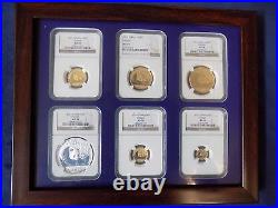 2011 China Gold Panda 6 Coins Perfect Ngc Ms 70 Complete 1 Rare Set