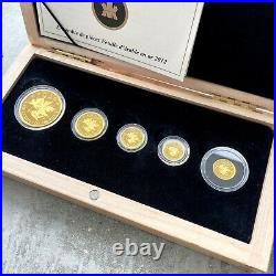 2012 Canada 5 Nines Pure. 99999 Gold Coin Fractional Set 1.44oz