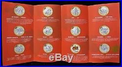 2013 O CANADA GOLD PLATED Set of 12-$10 99.99 PURE SILVER COINS withWooden Box