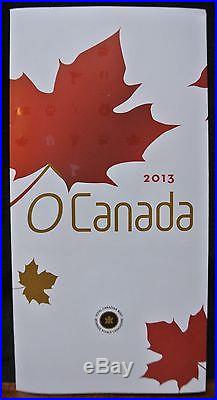 2013 O CANADA GOLD PLATED Set of 12-$10 99.99 PURE SILVER COINS withWooden Box