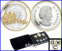 2013 Proof Set with proof gold plated dollar all coins. 9999 Pure Silver (13095)
