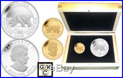 2013 Pure Gold And Silver 2-coin Set Polar Bear (13326) (ooak)