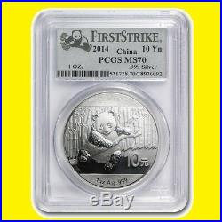 2014 CHINA PURE GOLD&SILVER PANDA 6 COINS SET PCGS MS 70 FIRST STRIKE gauranteed
