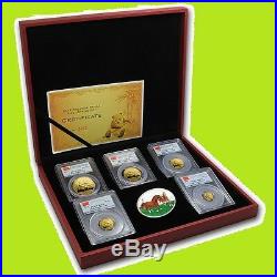 2014 China 1.9 Oz Pure Gold Panda Prestige 6 Coins Set Pcgs Ms 70 First Strike