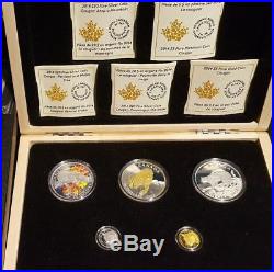 2014 Cougar 5-Coin Pure Gold, Platinum and Silver Set
