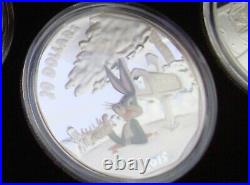 2015 $20 Looney Tunes 99.99% Pure Silver 4-Coin Set and Watch