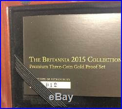 2015 Gold Proof Britannia Premium Sovereign type Set 1/2, 1/4, 1/10 Oz Pure Gold